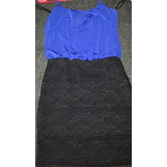 Royal blue/ black dress