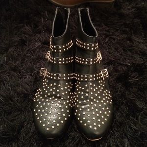 Black studded boots