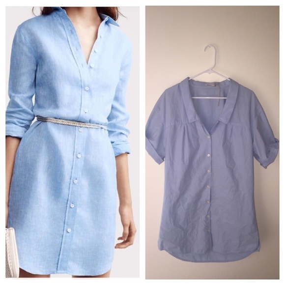 Blue Oxford Shirt Dress