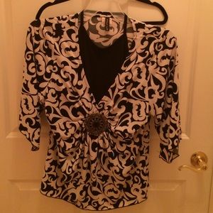 Black and white blouse