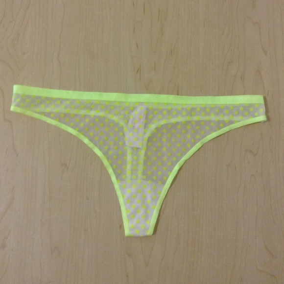 Large, Cotton Lingerie Flocked Dot Thong Panty