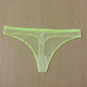 Large, Cotton Lingerie Flocked Dot Thong Panty