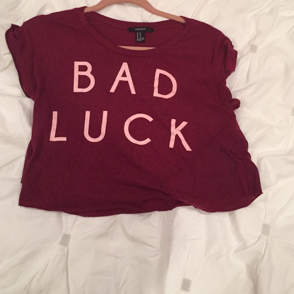 "Bad luck" reddish-pinkish crop top