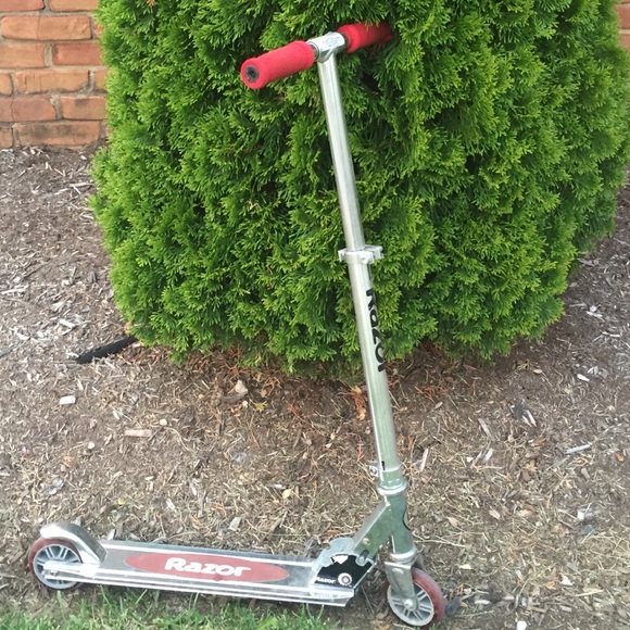 Red razor scooter