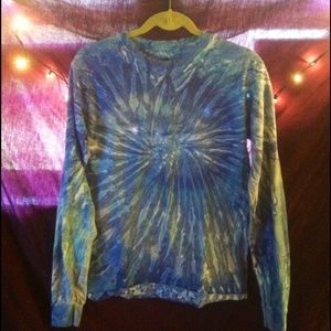 Long sleeve tie dye Hanes tee