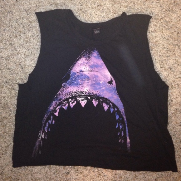 Galaxy shark biker tee