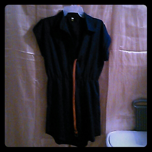 Navy blue dress withbelt