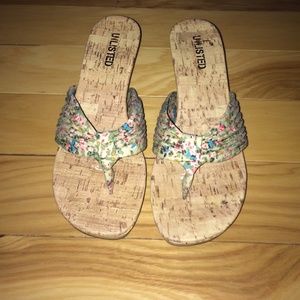 Floral wedges worn twice