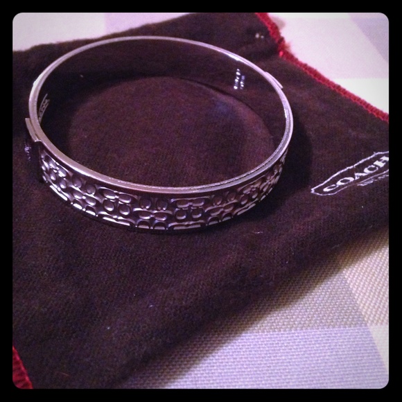 Silver Signature Coach bangle