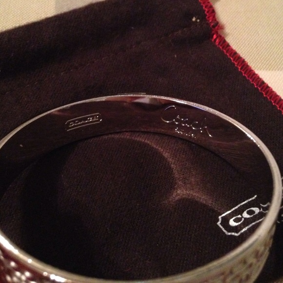Silver Signature Coach bangle - Picture 2 of 3