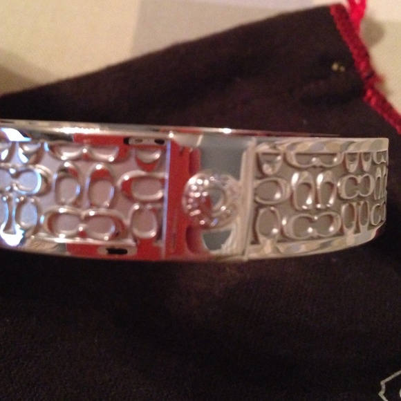 Silver Signature Coach bangle - Picture 3 of 3