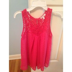 Ruby red tank top blouse