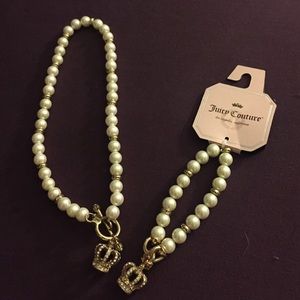 🎀Pearl juicy couture necklace and bracelet bundle
