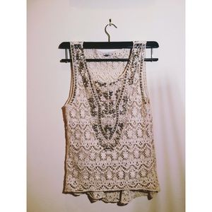 UO crochet studded high-low top