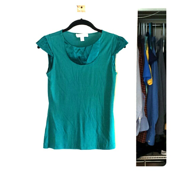 Banana Republic Tops Hunter Green Silk Blouse Poshmark