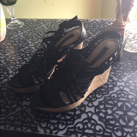 Cork wedge shoes