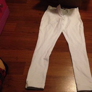 White stretchy pants