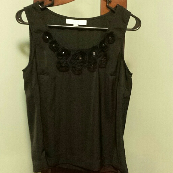 ANN TAYLOR LOFT BLACK DRESS SHIRT