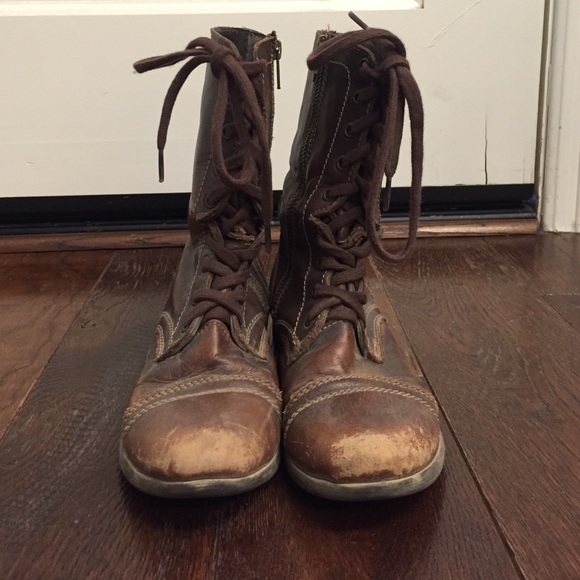 Brown Steve Madden Combat Boots