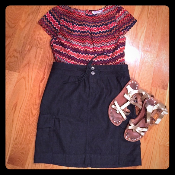 LOFT Dark Denim Skirt
