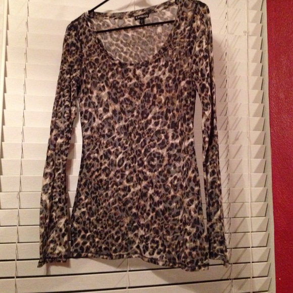 Leopard print sheer top