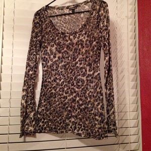 Leopard print sheer top