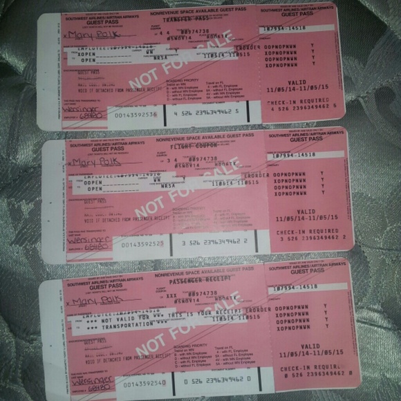 Flight tickets aka Buddy Passes