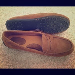 Faux suede brown Penny loafers - worn minimally