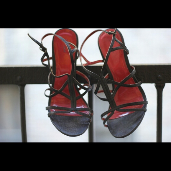 Strappy black heels
