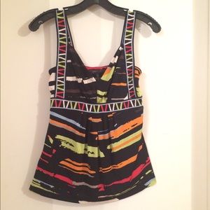 BCBG Black Neon Paint Splash Tank Small