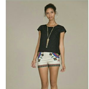 High waist tribal print shorts