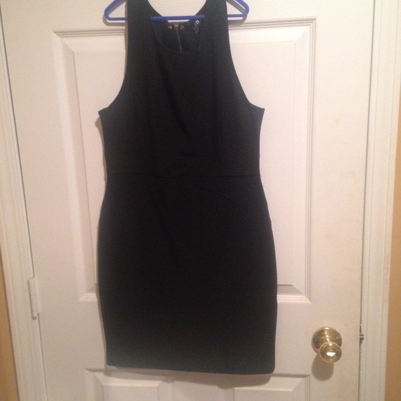 F21 Black Bodycon Dress with Mesh cutout