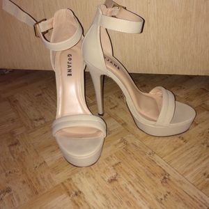 Single Strap Platform Nude Heels