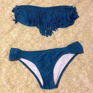 Strapless Tassel Swimsuit