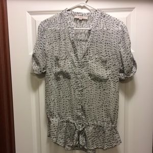 Gray sheer top LOFT - small