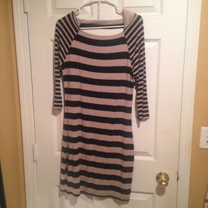 Tan and Black Stripe Dress