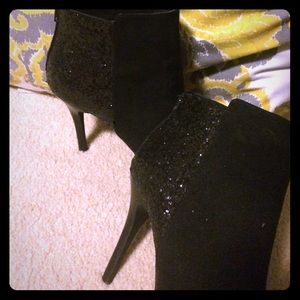 Black Glitter Booties