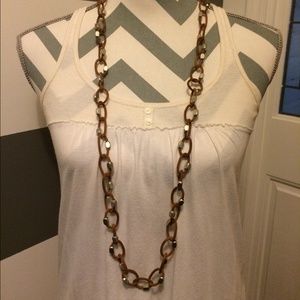 Brown Leather and Sliver Gypsy Necklace