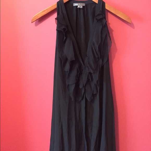 Vince Button up ruffle tank/tunic - Picture 2 of 4