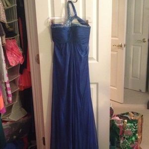 Formal royal blue floor length gown