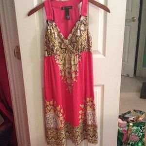 Coral and patterned sun dress