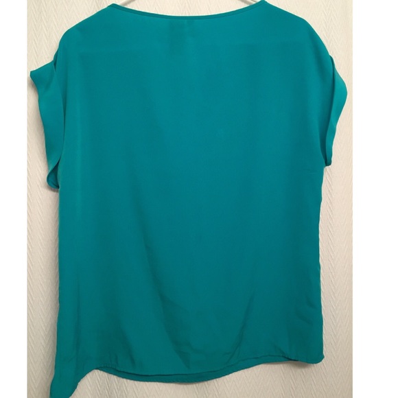 {Anthro} Boho Teal Top - Picture 3 of 5