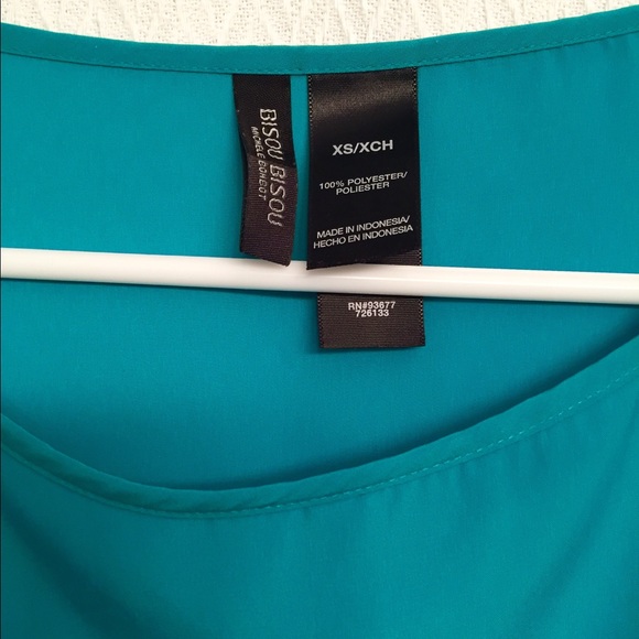 {Anthro} Boho Teal Top - Picture 5 of 5