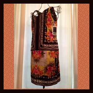 Floral and Abstract Print Dress in Size 8.