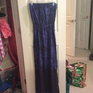 Express Navy blue patterned maxi dress