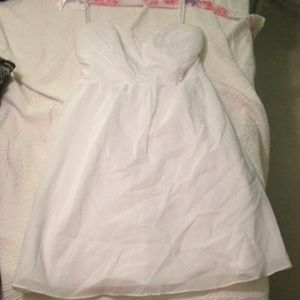 Express White strapless dress