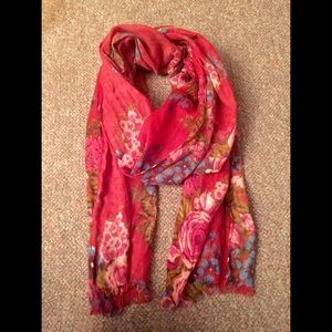 Floral patterned fabric scarf