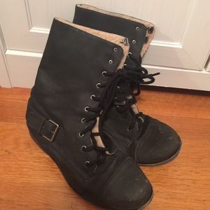 Black combat boots