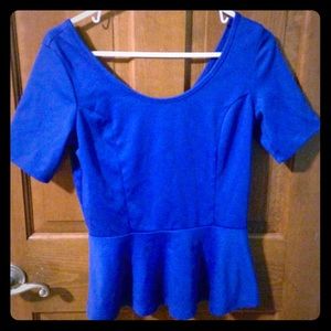 Blue Peplum Top