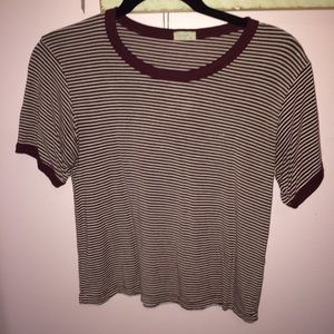 Maroon striped Brandy Melville top